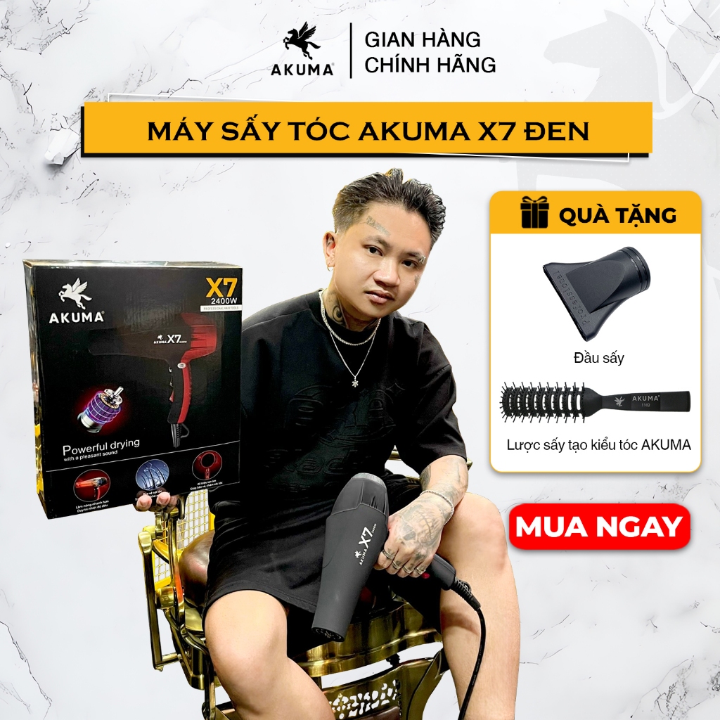 Ảnh Máy Sấy Tóc AKUMA X7 Công Suất Lớn 2400W - Dành Cho Salon Tóc Chuyên Nghiệp, 2 Chiều Nóng Lạnh, Lõi Đồng, Đồ Bền Cao 3
