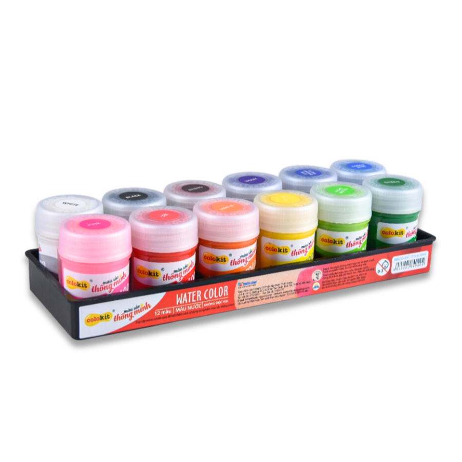 Set 12 lọ màu nước Colokit WACO-05, vỉ màu nước 12 màu Thiên Long ...