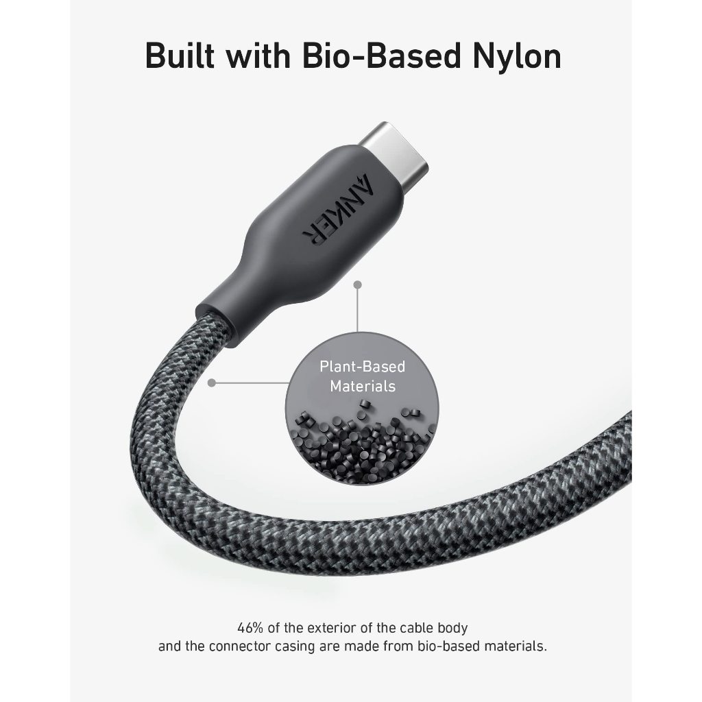 Ảnh Cáp Sạc Anker Nylon Bio-braided 543 USB-C to USB-C Công Suất Tới 240W Dài 0.9M - A80E5 4