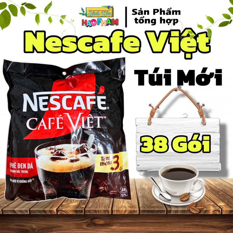 (Tặng Thêm 3 Gói) NESCAFE Cafe Việt, Cà Phê Đen Hoà Tan, 1 Túi 38 Gói ...