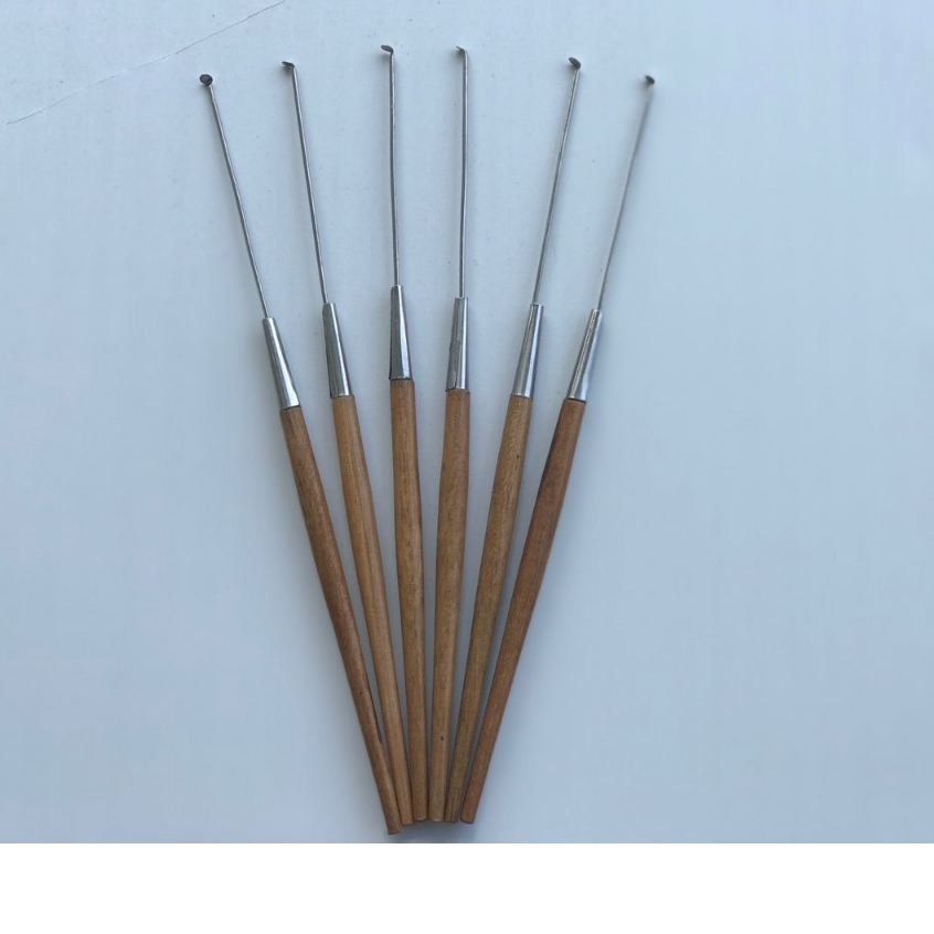 Combo 5 Cây Móc Tai -Ngoáy Tai Lấy Ráy Tai Bằng inox,Cán Gỗ Cây Gắp Lấy ...