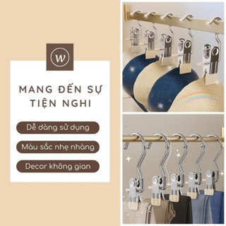 Combo 5 móc kẹp đơn inox treo quần áo,mũ,nón,tất vớ,móc inox đầu bọc nhựa PVC chống tuột chắc chắn đa năng tiện lợi {H}