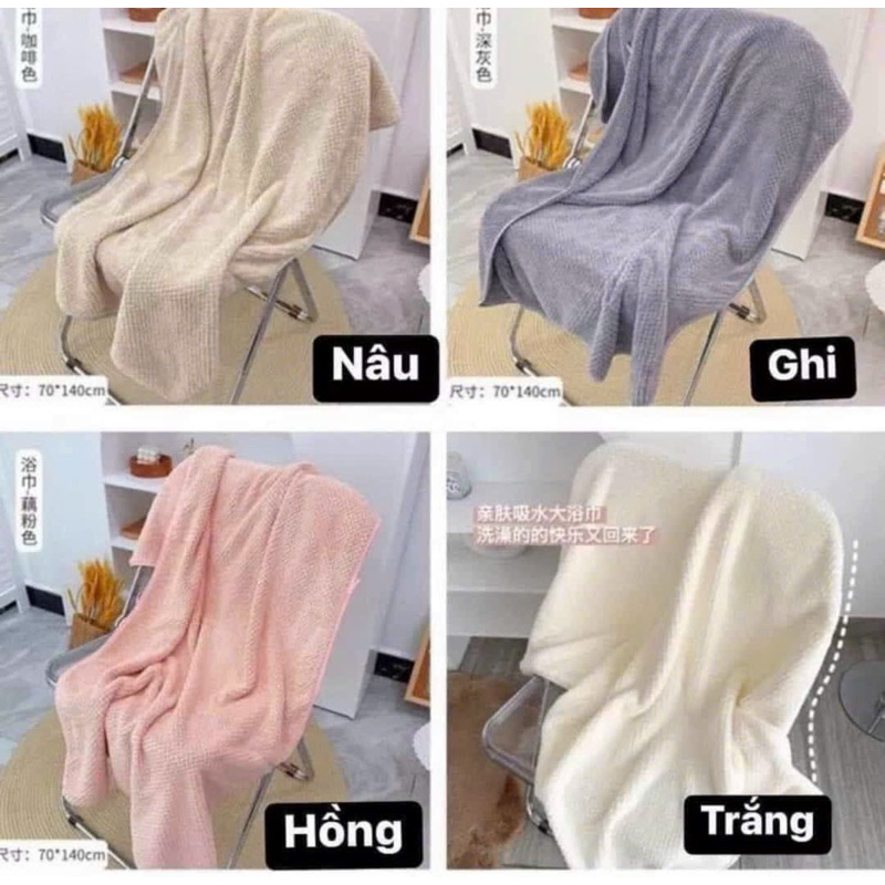 Khăn tắm san hô sợi tre 70x140cm co dãn thấm hút nước cực tốt
