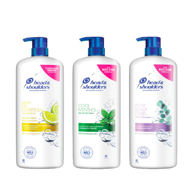 Ảnh Dầu Gội Sạch Gàu HEAD &  SHOULDERS Bạc Hà/ Giảm Ngứa Da Đầu/ Hương Chanh - Chai 1200ML 2