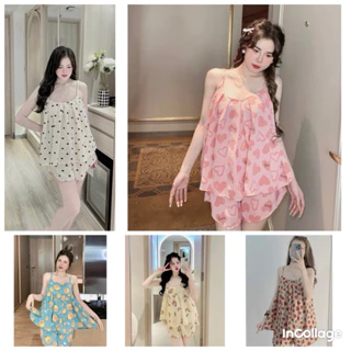 Bộ 2 Dây Siêu Xinh Nhiều Hoạ Tiết Dễ Thương+ ĐÙI - Đũi Xốp