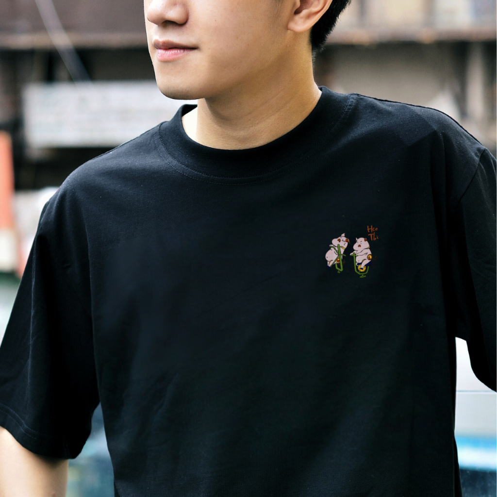 Áo thun Oversize unisex nam nữ Goodore BST Đông Hồ Street mẫu Heo Thì mini chất liệu cotton 230gsm thoáng mát năng động