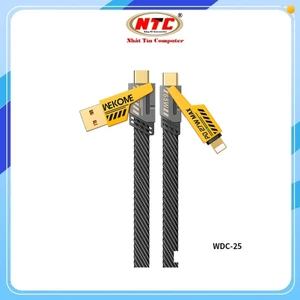 Cáp sạc nhanh đa năng 2in2 WK Design WDC-25 TypeC / USB to TypeC / LN PD 65W / 27W, dài 1.2M - Nhất Tín Computer