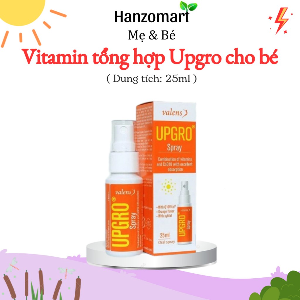 [Date 11/2026] Upgro Spray Dạng Xịt -Bổ Sung Vitamin tổng hợp,Hỗ Trợ Tăng Sức Đề Kháng Cho Bé Chai 25ml - hanzo2009