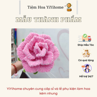 Kẽm Nhung Kim Tuyến Làm Hoa Handmade Loại Chuẩn Dày và Mịn, Kẽm Nhung Kim Tuyến Làm Hoa Loại 1, Đồ Thủ Công Handmade, Lô