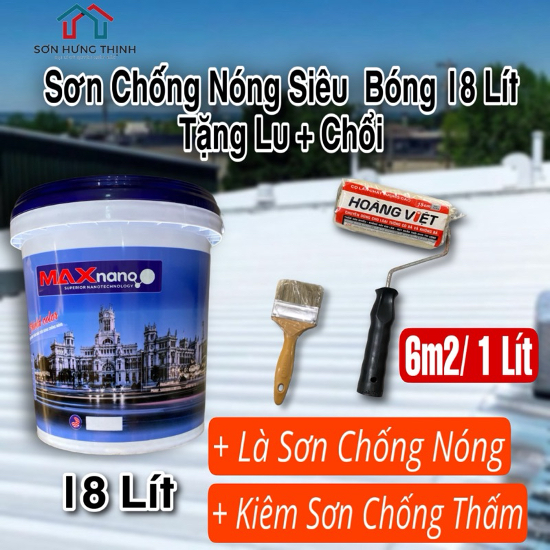 Sơn Chống Nóng, Chống Thấm Màu Ngoại Thất, Siêu Bóng Maxnano 18 Lít, Đa ...