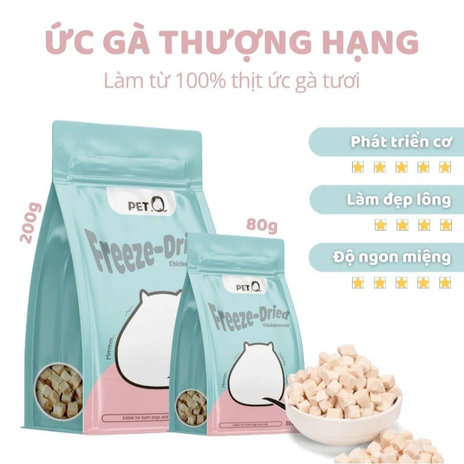 Ức Gà Viên Sấy Khô Cho Chó Mèo PetQ