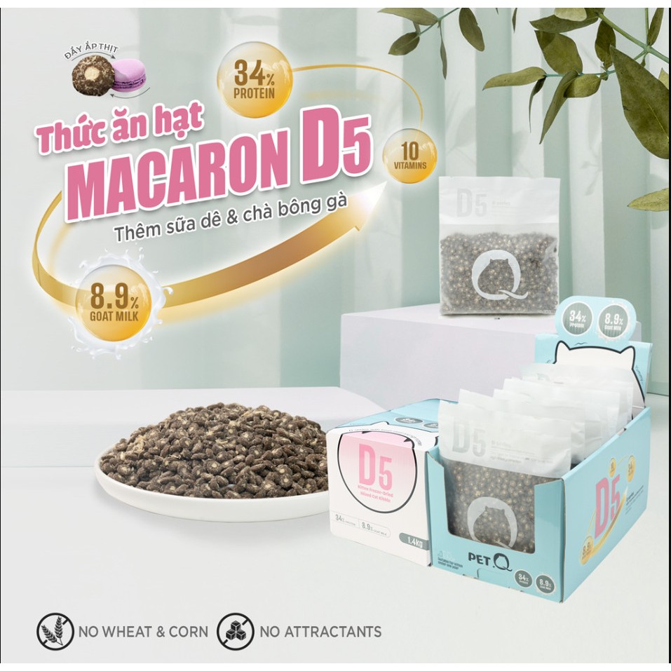 Hạt Cho Mèo PETQ DONUT Từ Sữa Dê & Gà, Đạm Cao Không Độn Ngũ Cốc