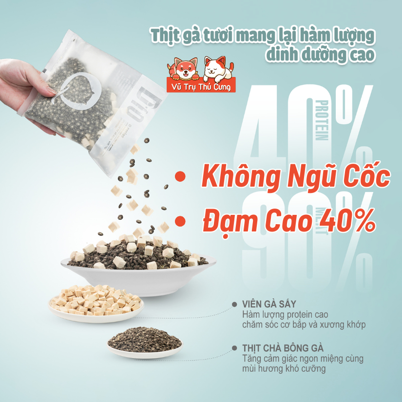 Hạt Cho Mèo PETQ DONUT Từ Sữa Dê & Gà, Đạm Cao Không Độn Ngũ Cốc