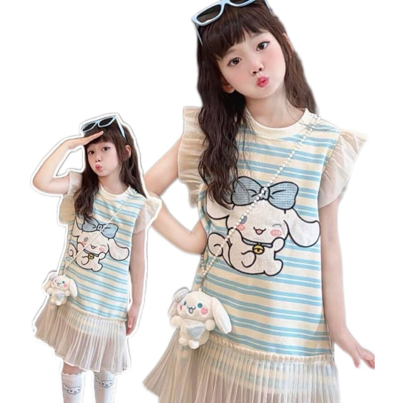 DL31(10-30kg)váy kẻ cotton hoạ tiết phối vải tơ cho bé - váy thiết kế chất cotton siêu xinh thoáng mát cho bé gái