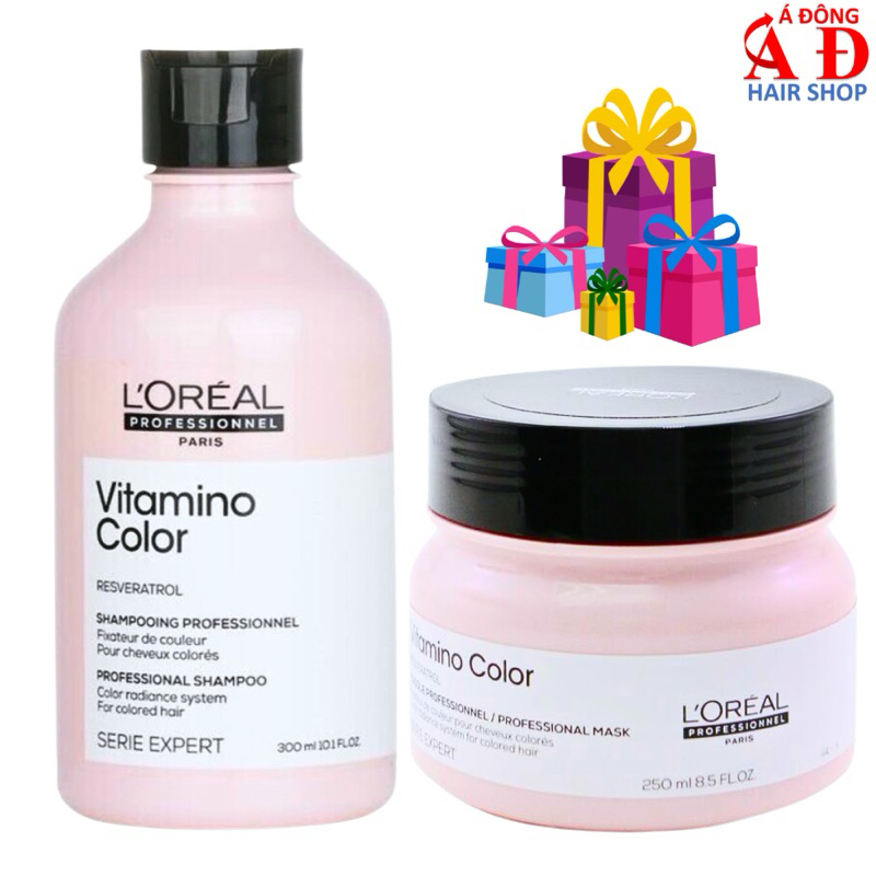 Dầu hấp ủ giữ màu tóc nhuộm L'oreal Série Expert Vitamino Color (hồng nhạt) 250ml