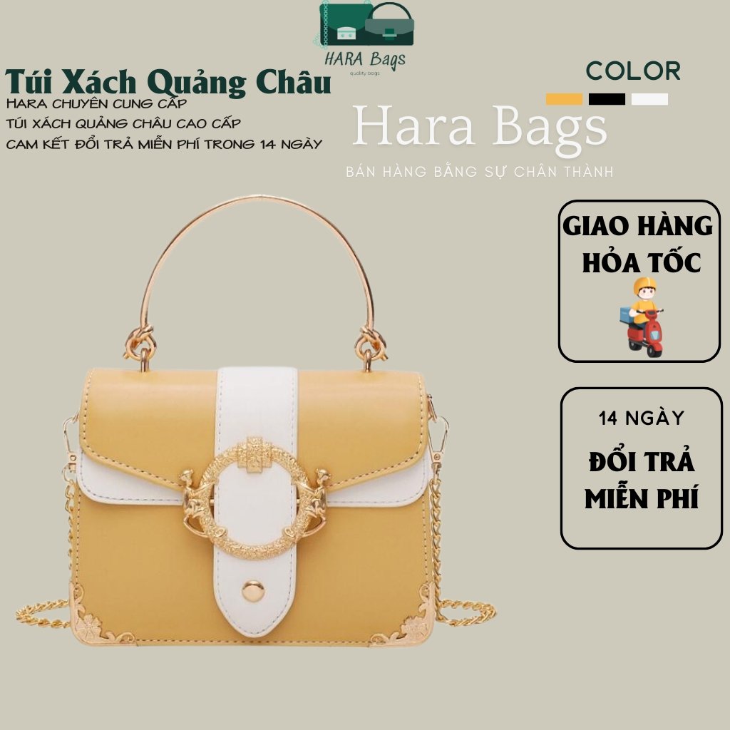 Túi Đeo Chéo Nữ 💖FREE SHIP💖 Túi Xách Nữ Khóa Vuông Thời Trang Hàn Quốc [Cam Kết Túi Nhập Quảng Châu] HARA Túi Xách