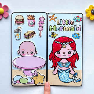 Đồ chơi bóc dán ngôi nhà nhỏ của bé Tiên Cá - Little Mermaid - Búp bê giấy Pighandmade