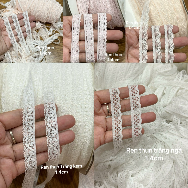 ren thun viền 1.4cm ren viền may vá dùng may viền áo váy nội y | Shopee ...