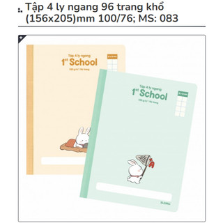 KLONG - Tập 4 ly ngang 96 trang khổ (156x205)mm 100/76; MS: 083 ♥ Tập học sinh, Vở phổ thông pastel size A5