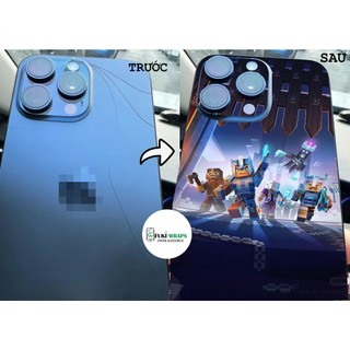 Tấm dán Skin Mặt Sau Mẫu Minecraft MS01 FULL VIỀN 15promax , 14promax , 13promax , 12promax , 11promax  - FukiShop
