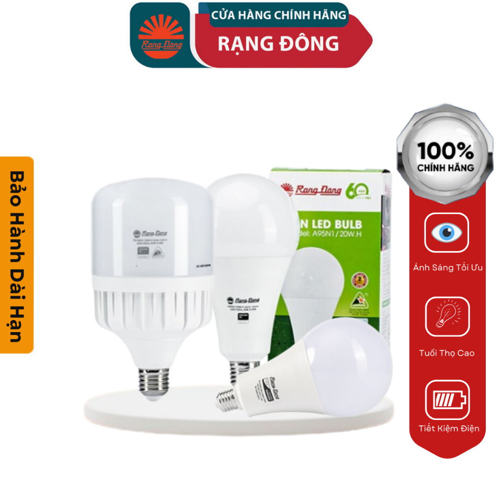 Bóng Đèn Led Buld Rạng Đông 30W 40W Hình Tròn/Hình Trụ Bóng Siêu Sáng ...