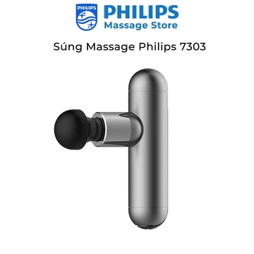 Máy Massage Cầm Tay Philips 7303 [BH 24 THÁNG] Súng massage cầm tay 5 chế độ, 6 đầu massage thay thế chuyên dụng