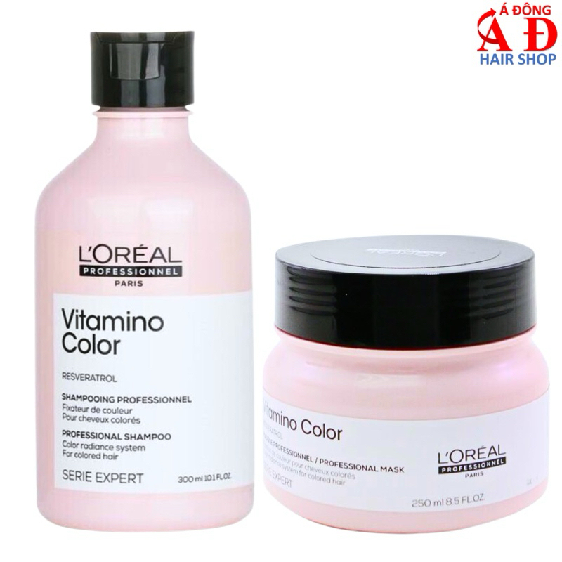 Dầu hấp ủ giữ màu tóc nhuộm L'oreal Série Expert Vitamino Color (hồng nhạt) 250ml