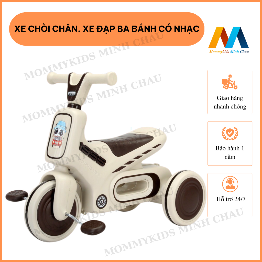 Xe đạp 3 bánh Panda 1953 CL có nhạc, có đèn DÀNH CHO BÉ TỪ 1 TUỔI TRỞ ...