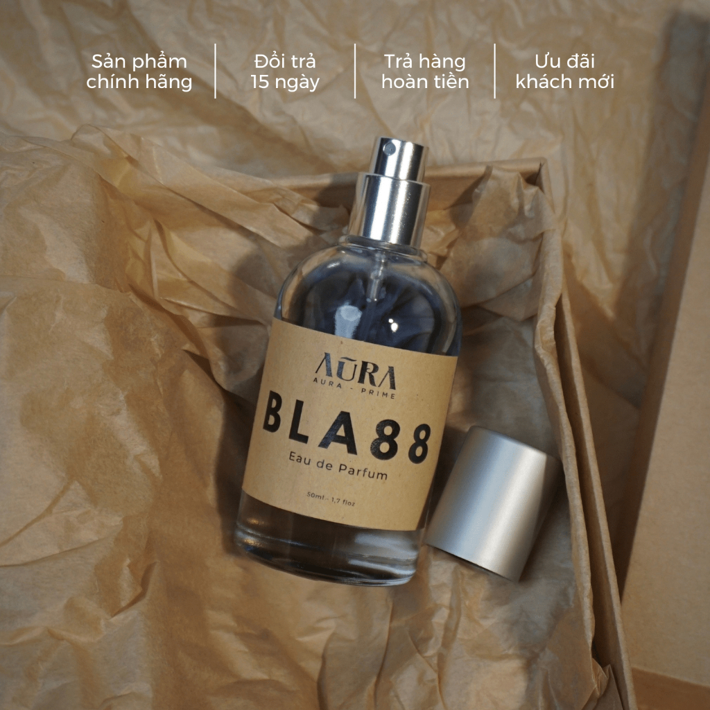 Nước hoa unisex BLA88 Hương thơm từ rư ợu rum, cà phê mang đến cảm giác huyền bí, quyến rũ và sang trọng - AURA PRIME