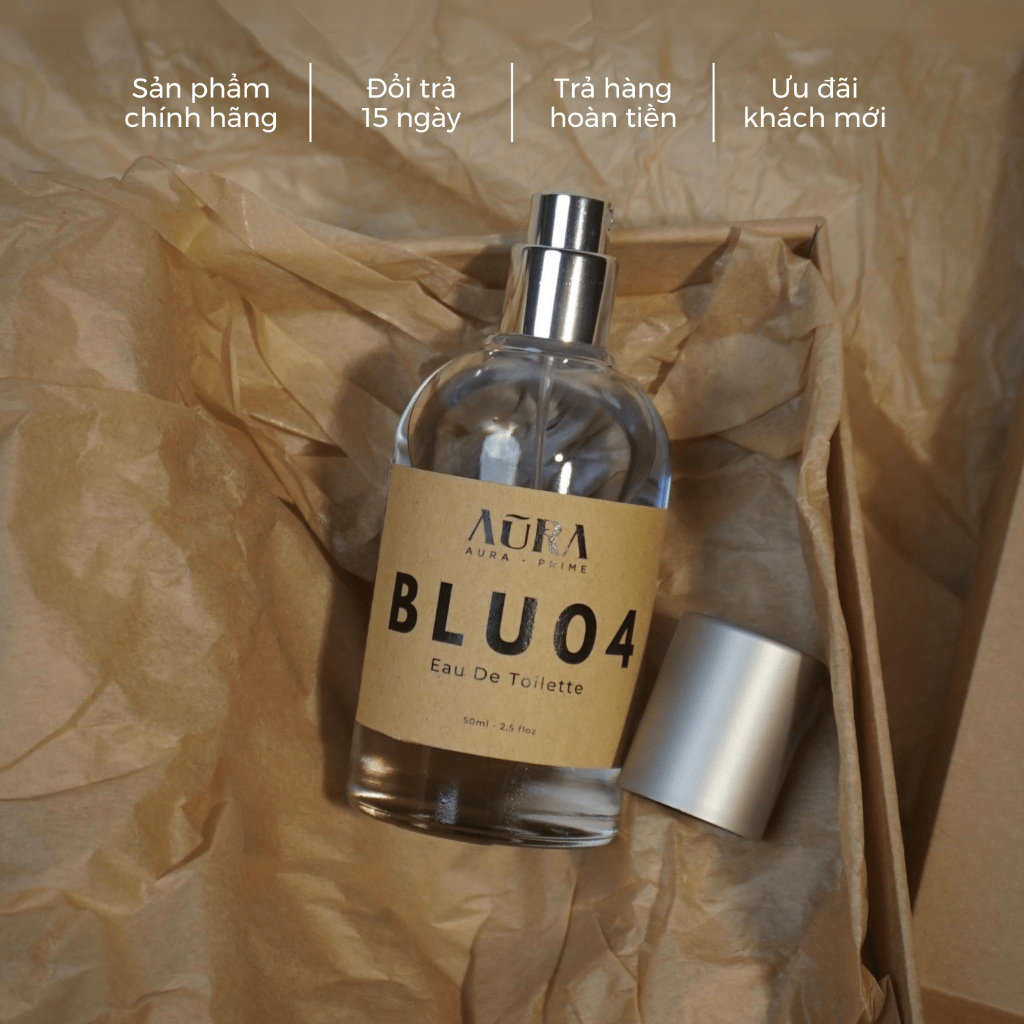 Nước hoa nam AURA PRIME BLU04 mang mùi hương tươi mát, nam tính, trẻ trung