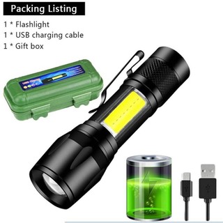 Đèn pin chiếu sáng mini 3 chế độ,Đèn pin cầm tay mini sạc USB