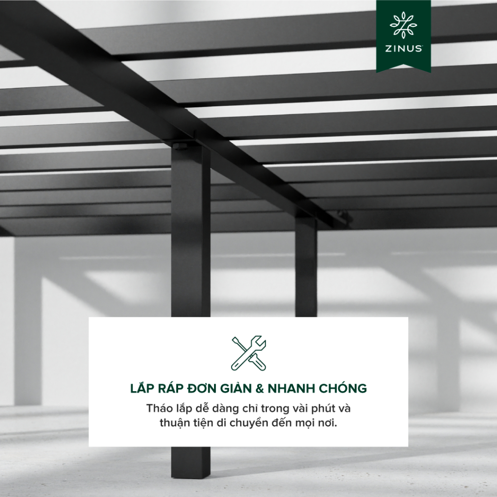 Ảnh Giường Sắt Với Thanh Đỡ Bằng Thép -  Elias 14in metal platform bed frame 3