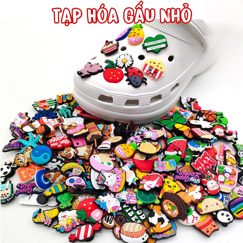 Set 10 Chiếc Jibbitz Sticker 2D Gắn Dép Cross,Cá Sấu,Dép Tổ Ong - Sẵn ...