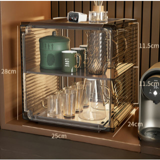 YTC- Kệ Đựng Ly Cốc, Bình Sữa, Tủ Đựng Mỹ Phẩm Để Bàn Bằng Acrylic Trong Suốt Chống Bụi sang trọng