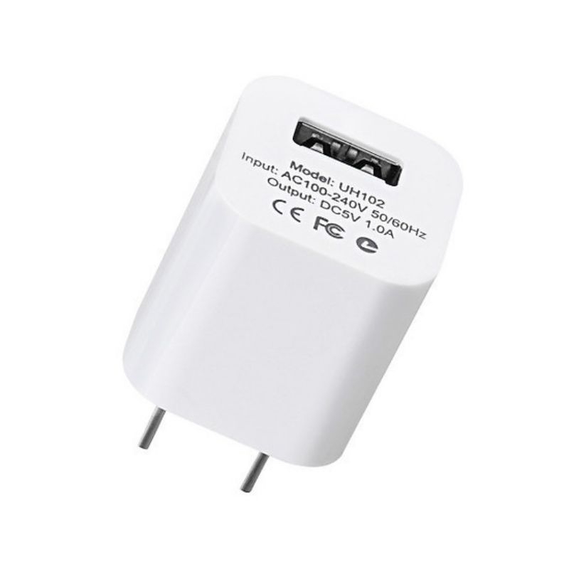 Củ sạc 5V/1A Hoco UH102 chân dẹt 1 cổng USB kiểu dáng nhỏ gọn.