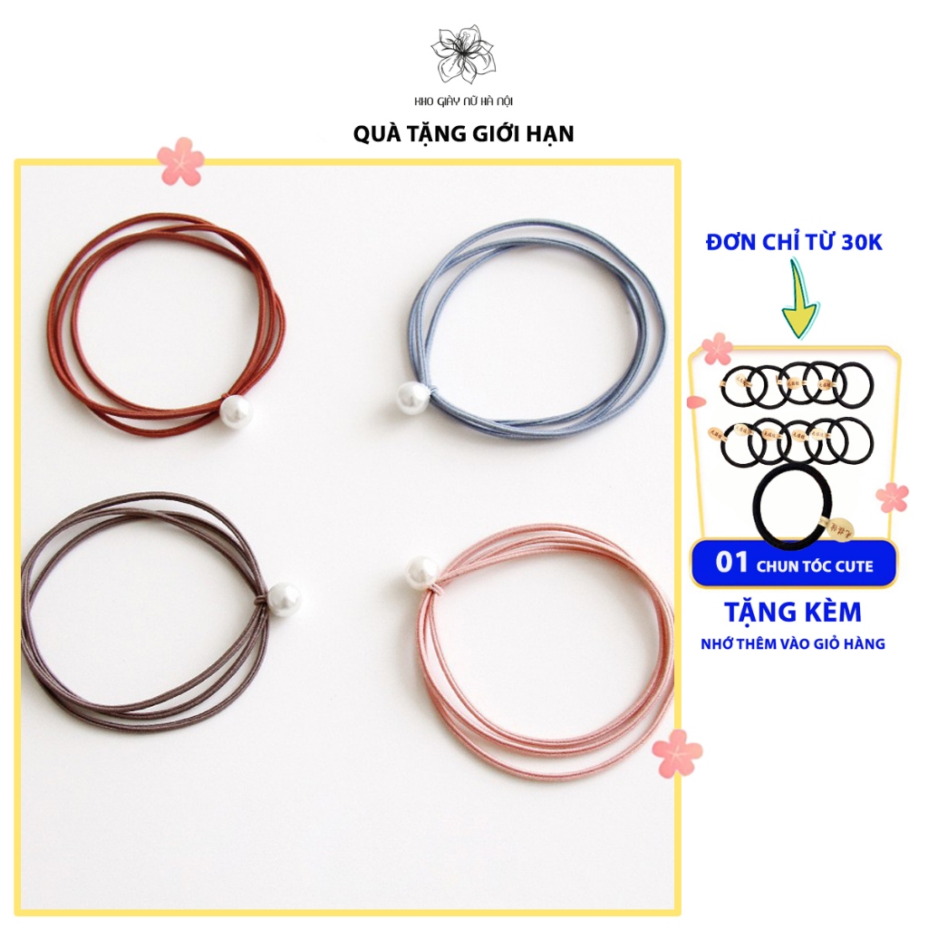 Dây buộc tóc 3 lớp đính ngọc trai siêu xinh