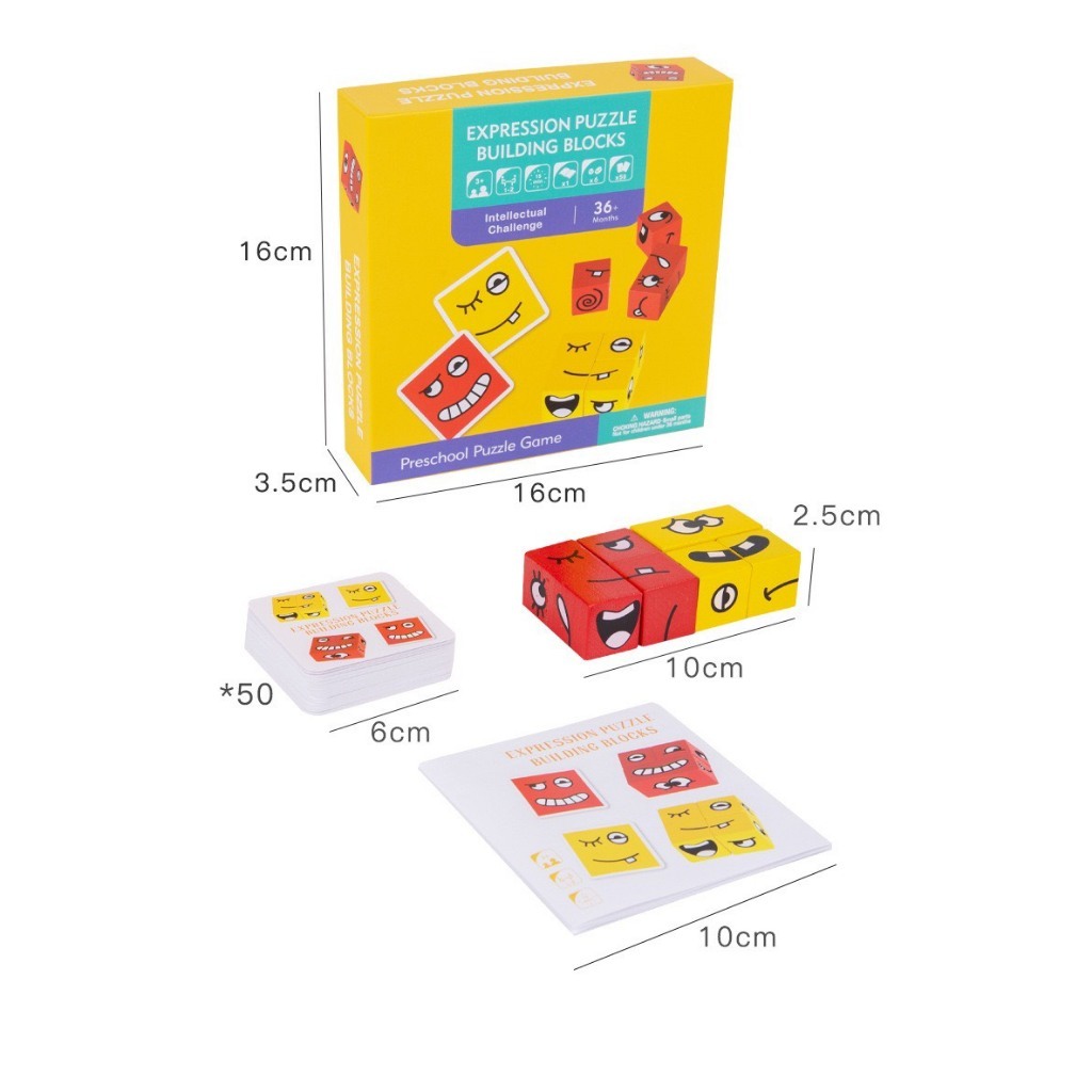 Rubik cảm xúc Emoji Rubic biến thể - Đồ chơi trẻ em Boardgame đối kháng trí tuệ phát triển tư duy thay đổi khuôn mặt