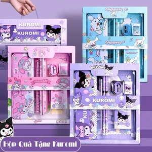 Bộ dụng cụ học tập cho bé sét 7 món gồm hộp bút, bút chì, bút màu, thước làm quà tặng năm học mới cho bé