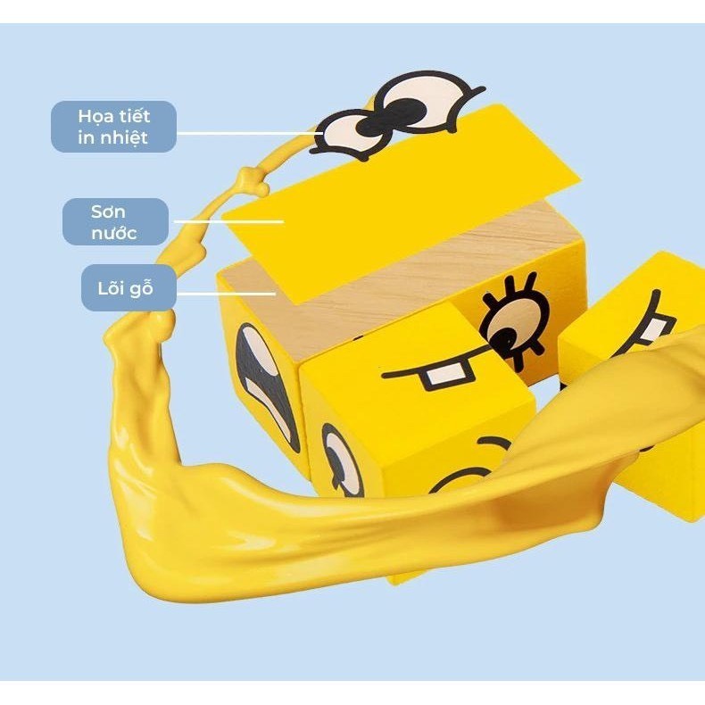 Rubik cảm xúc Emoji Rubic biến thể - Đồ chơi trẻ em Boardgame đối kháng trí tuệ phát triển tư duy thay đổi khuôn mặt