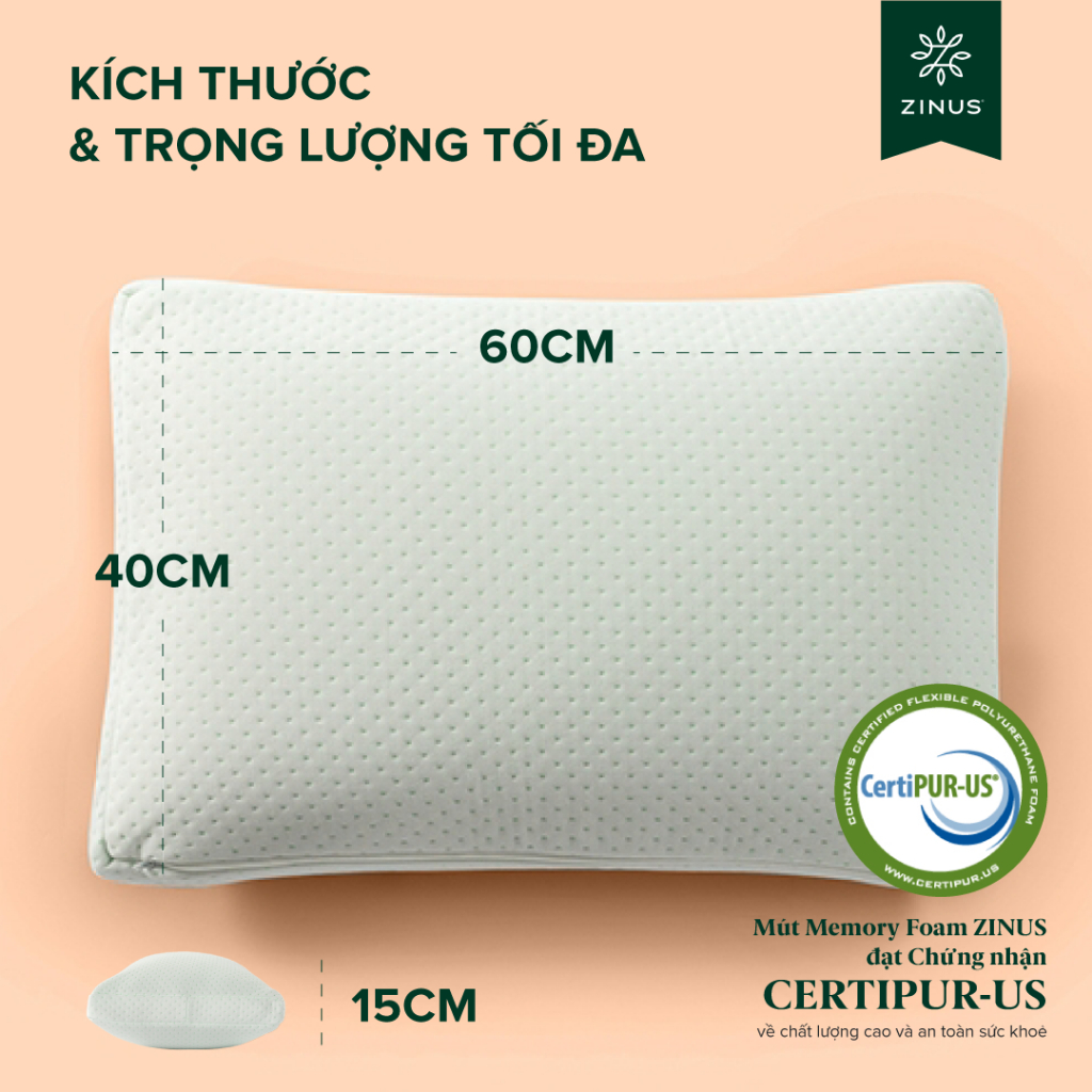 Ảnh Gối Cao Su Non Kết Hợp Gòn Tơ Tằm - Dual Side Memory Foam Pillow 3