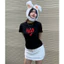 Áo Thun Baby Tee Love your self chất Thun Gân Kiểu Co Dãn Ôm Body Cổ Tròn Tay Ngắn Dáng Dài ba1006