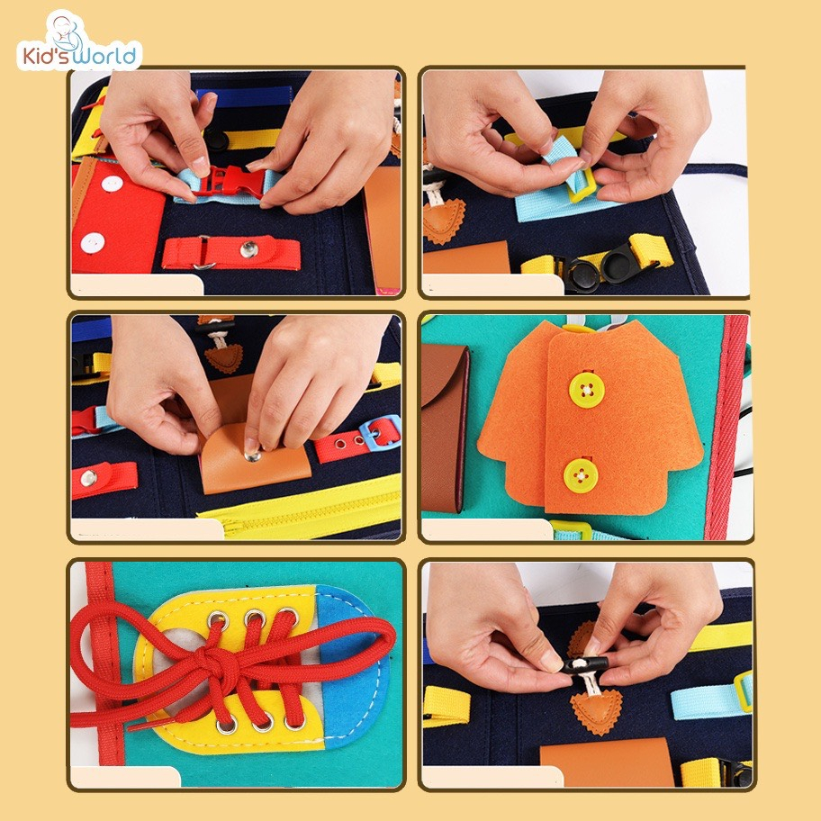 Bảng Bận Rộn Đồ Chơi Montessori Cho Trẻ Đồ Chơi Giác Quan Học Tập Mầm Non Hoạt động Cặp Bận Rộn- Đồ Chơi PUKAPI