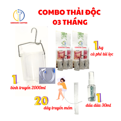Combo Detox Bộ Dụng Cụ + Cà Phê thải độc đại tràng,Coffee Enema Gerson (liệu trình 3 tháng)