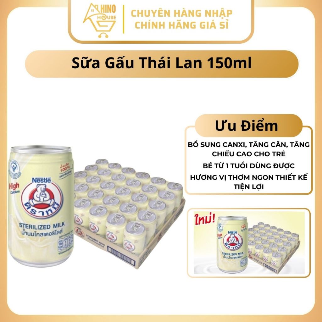 Sữa Gấu Nestle 150ml Dạng Lon Thái Lan Tăng Cân Tăng Chiều Cao Cho Trẻ ...