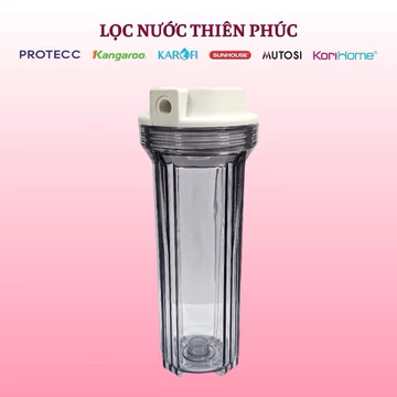 Ly Trong Nắp Trắng Ren 13 Thay Thế Ly Bể Các Hãng Và Mọi Dòng Máy Lọc Nước RO/Nano - Ly Lọc Nước 1 Gioăng 10 Inch