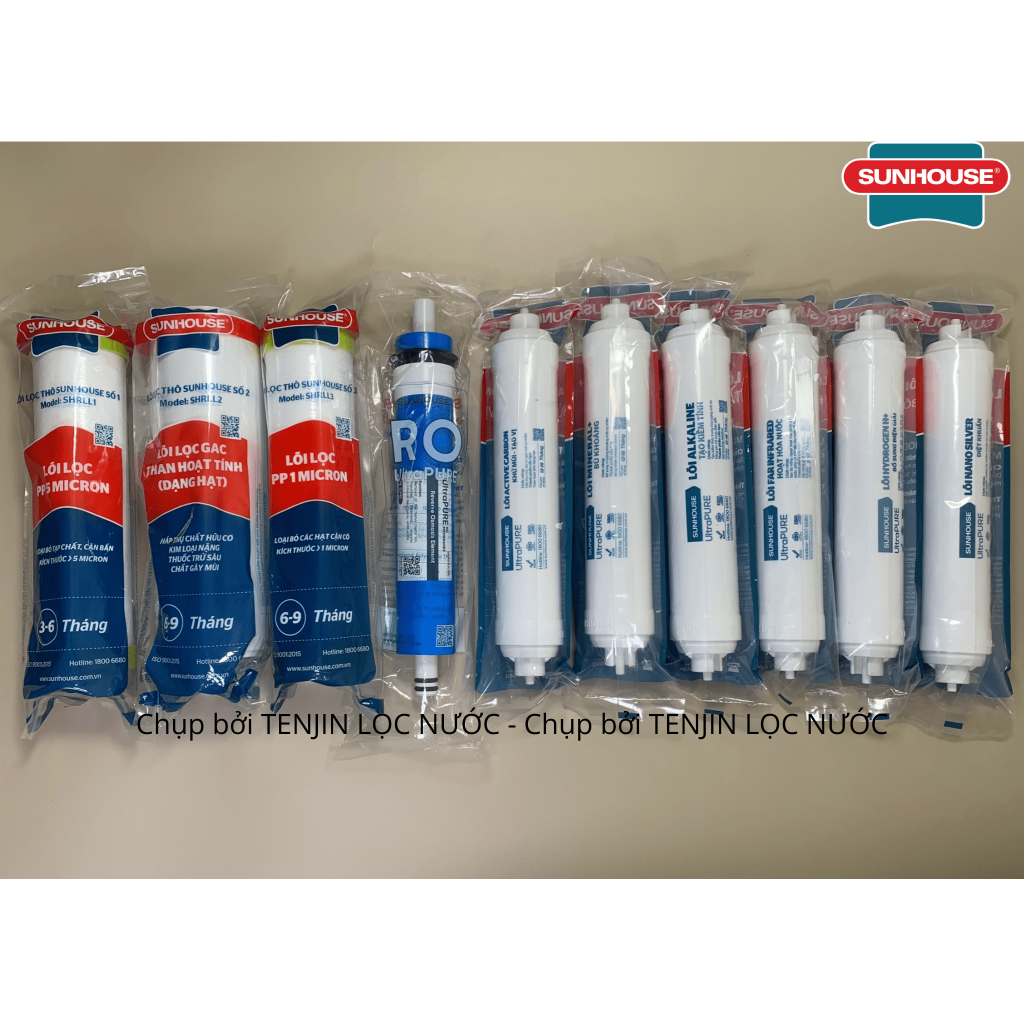 Combo 10 Lõi Lọc Nước SUNHOUSE Mới Cắm Nhanh Chính Hãng Model SHR76210CK, SHA76216CK, SHA88510K, SHA88511K, SHA76218CK