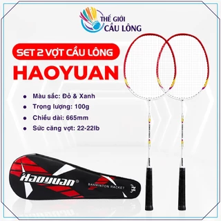 Bộ 2 Vợt Cầu Lông HAOYUAN Chính Hãng, Trọng Lượng Siêu Nhẹ, Siêu Bền, Vợt Đã Căng Sẵn, Tặng Kèm Cầu Và Bao Đựng Cao Cấp