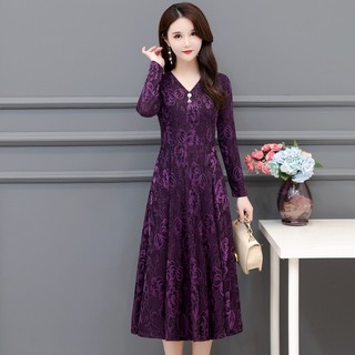 Đầm Hoa Dài Che Bụng Cổ V Thanh Lịch Cho Mẹ VH17