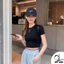 Áo croptop ngắn tay cổ tròn trơn vải cotton cao cấp Duy Linh áo thun nữ ôm body tôn dáng DL38A