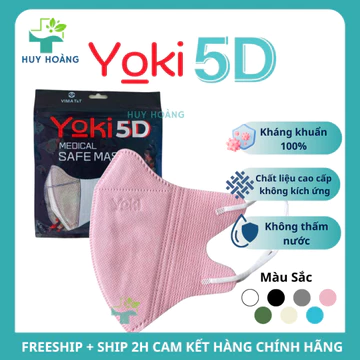 [Dael 50 Cái] Khẩu trang 5D Mask Yoki kháng khuẩn siêu dày, khẩu trang 5D 4 lớp chuẩn form thoải mái